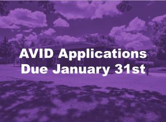 AVID Application Due Date Reminder